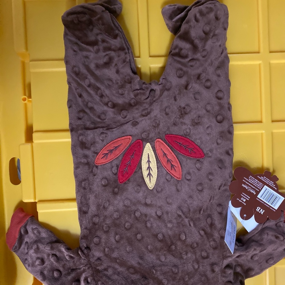 Cozy Brown and Red Kids Footie